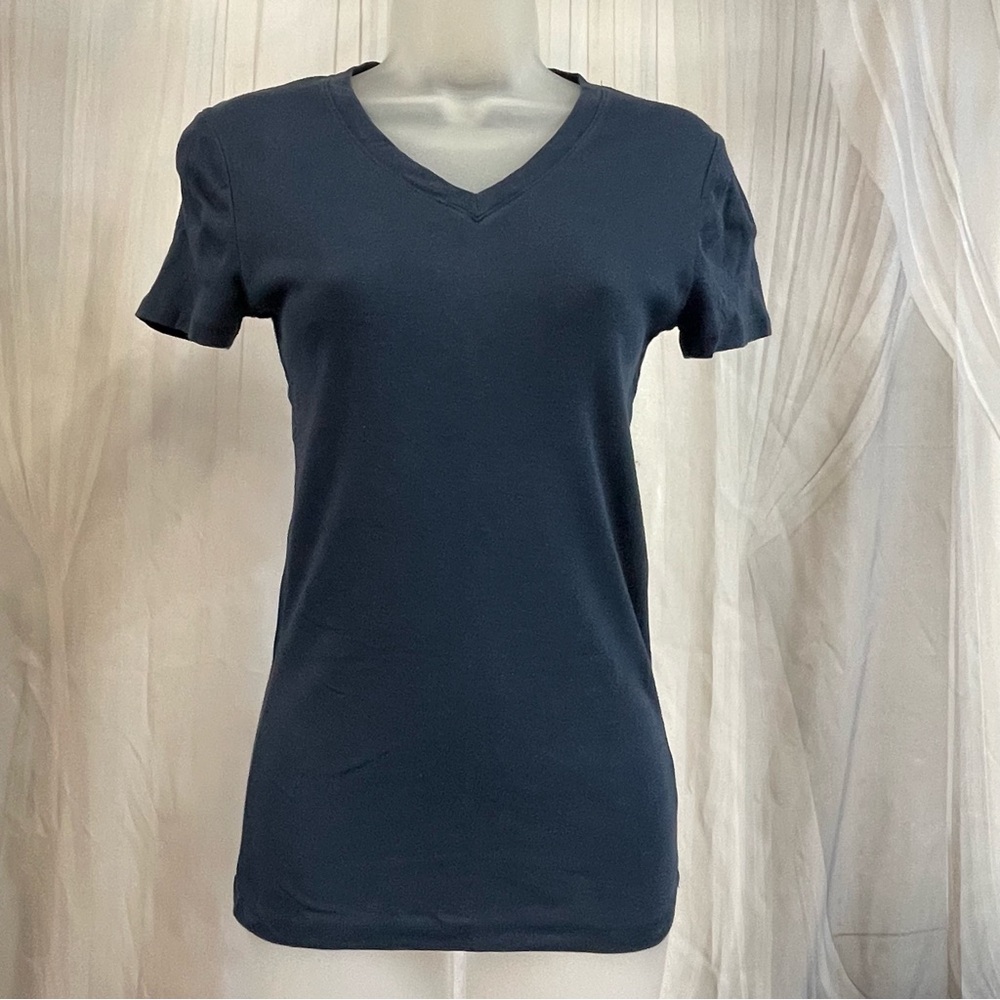 Merona Blue Fitted Short Sleeve T-Shirt